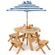 preview thumbnail 2 of 19, Costway Kids Wooden Table Set with Octagon Table 4 Stools & Removable - See Details Natural