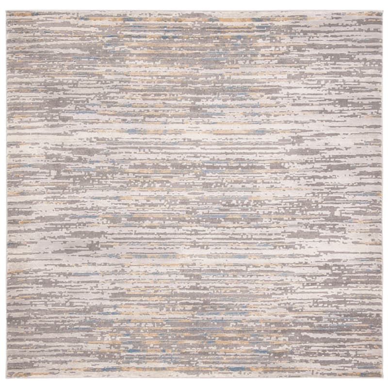 SAFAVIEH Meadow Biggi Modern Abstract Rug - 6'7" Square - Grey/Gold