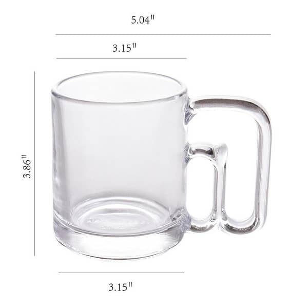 Double Handle Clear Coffee Mug Tea Cups (8 oz. set of 2)