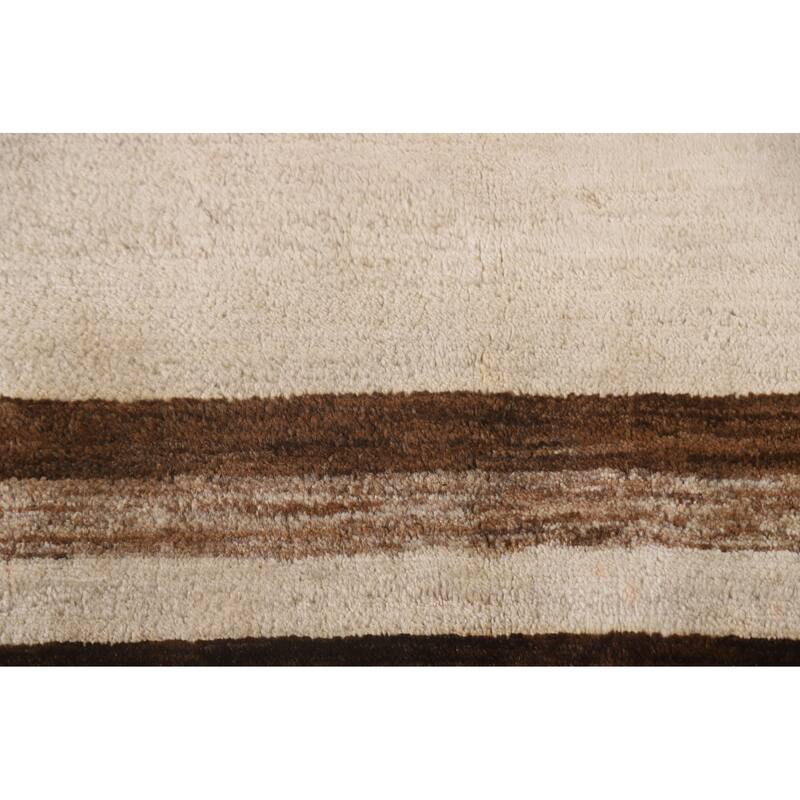 Geometric Gabbeh Kashkoli Area Rug Handmade Wool Carpet - 6'5" x 8'0"