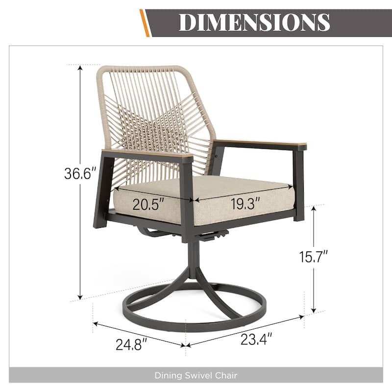 MAISON ARTS Outdoor Dining Chairs Set with Cushions