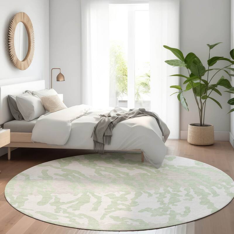 Premium Washable Super Soft Modern Tiger Mayfield Rug - Aloe - 8' x 8'