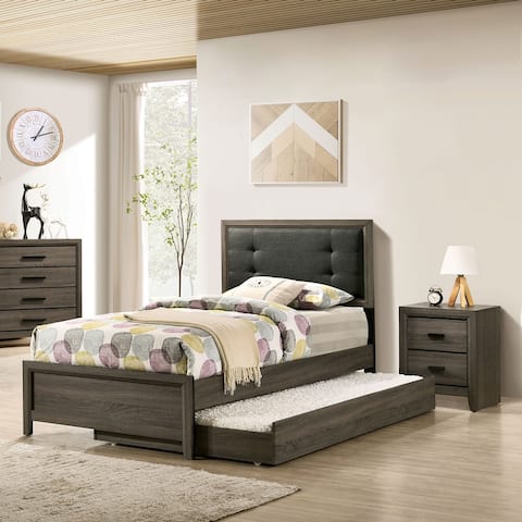 Furniture of America Aury Rustic Grey Tufted 3-piece Bedroom Set