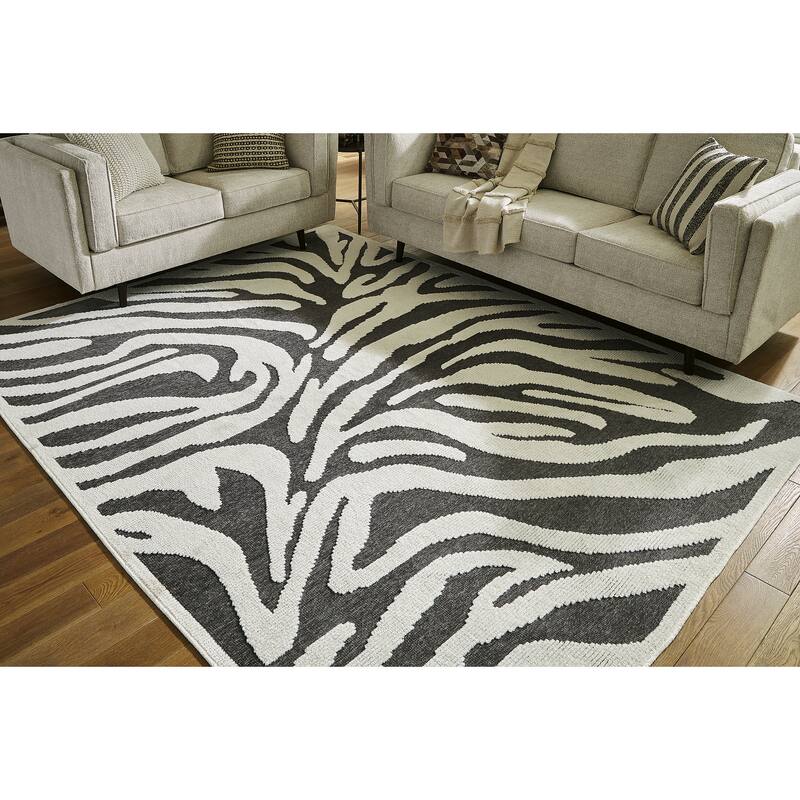 Signature Design by Ashley Thomwith Black/Ivory Rug - 7'10"W x 10'1"D