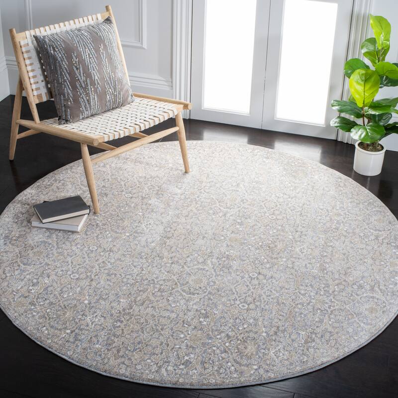 SAFAVIEH Webster Ivajla Vintage Rug - 6'7" Round - Grey/Beige
