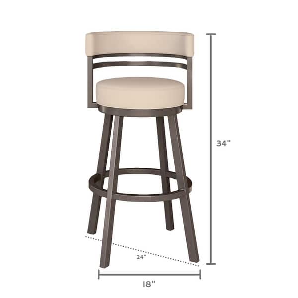 dimension image slide 5 of 6, Tempo Furniture Ambridge Swivel 26" Counterstool/30" Barstool by Furnish Theory