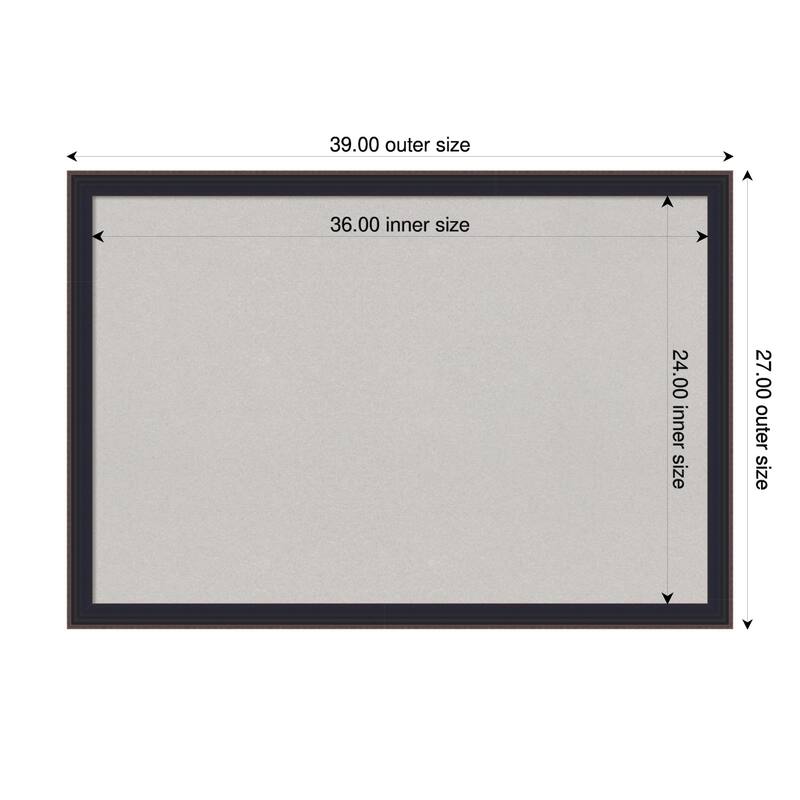 Havana Black Bronze Framed Cork Board - Bulletin Board, Organization Board, Pin Board - Grey - 39 x 27 in