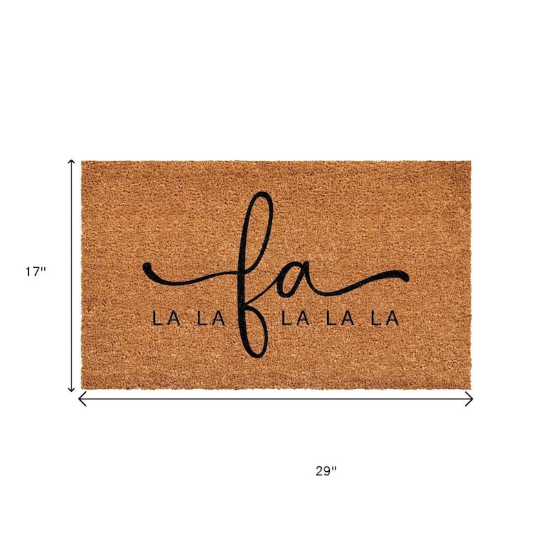 HomeRoots 17" X 29" Brown And Black Christmas Outdoor Coir Door Mat - 17.00' X '29.00