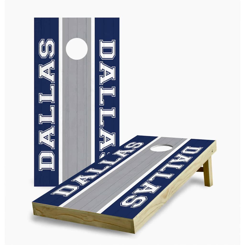 Dallas Cowboys Striped Cornhole Game (Choose Wraps or Boards)