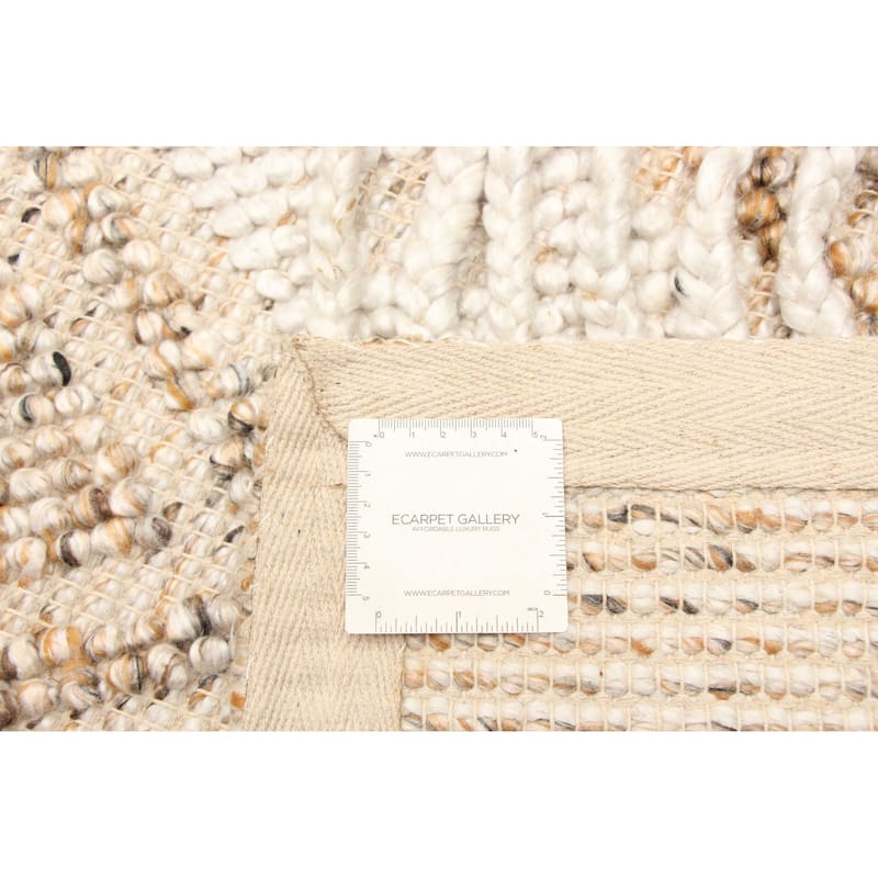 ECARPETGALLERY Braid weave Sienna Brown Wool Rug - 5'0 x 7'7