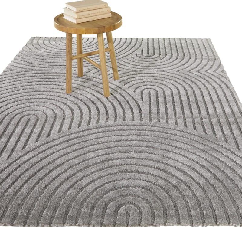 Caserio Modern Arches Area Rug - 6'7" x 9' - Grey