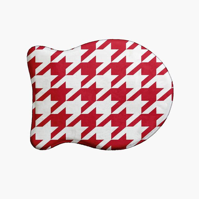 Houndstooth Pet Feeding Mat for Dogs and Cats - Red - 19" x 14"-Fish