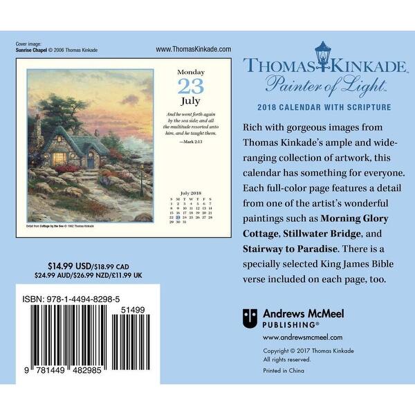 Shop 2018 Thomas Kinkade Painter Of Light With Scripture Desk Ca Overstock 18136336