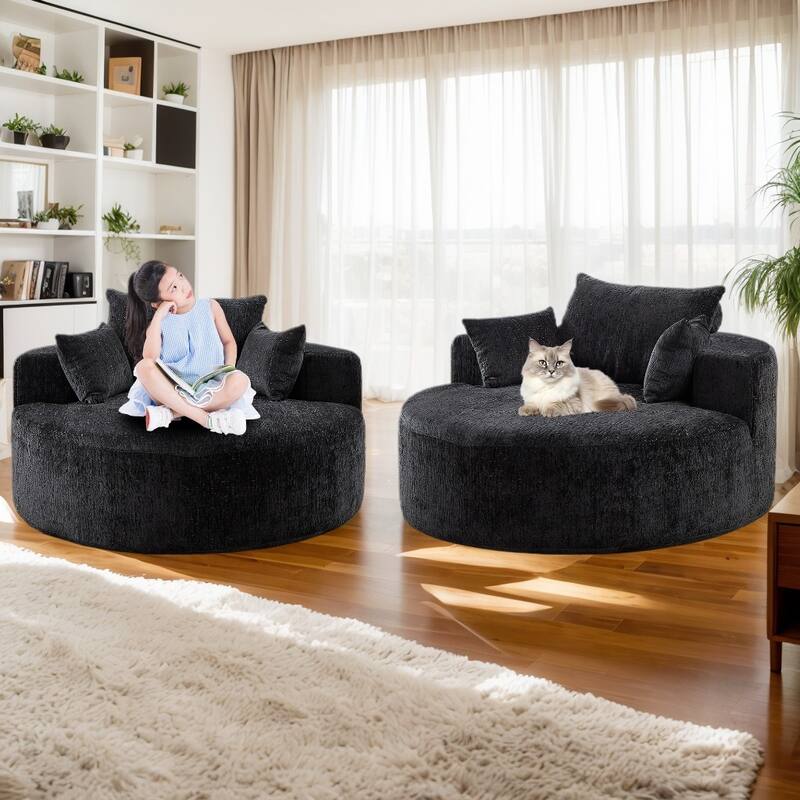 Comfortable Chenille Sponge Sofa for Various Rooms, No Assembly Needed