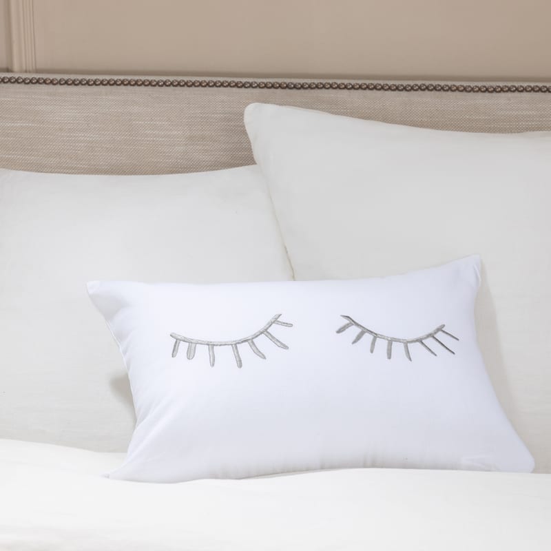 Plush, Cotton, Eyelash Pillow - White