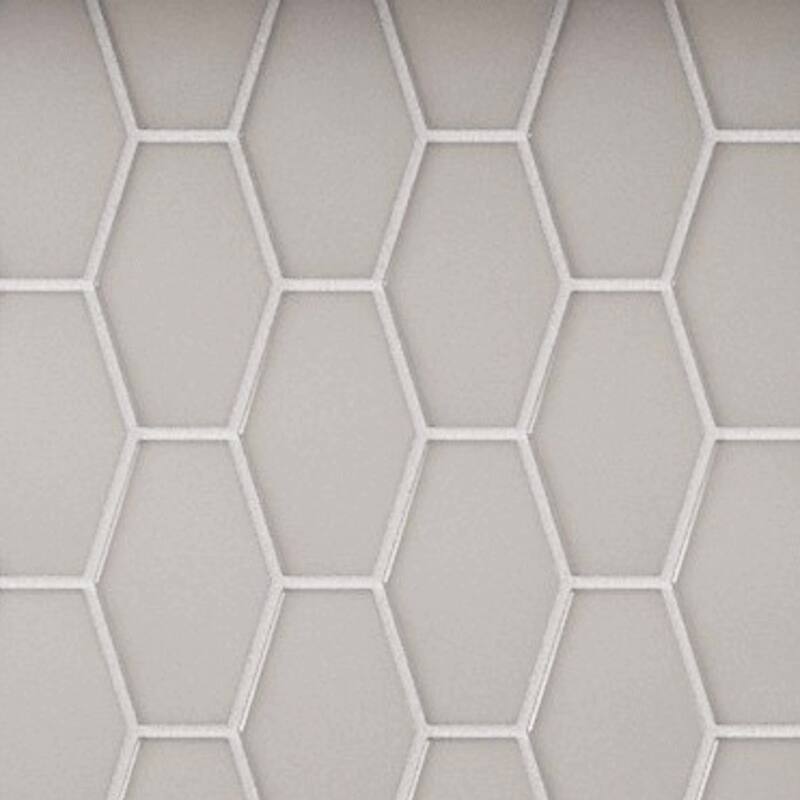 Cruz Bay Studio MKT2872 Long Hex - 11" x 11" Geometric Floor and Wall - Marsh Matte Glass