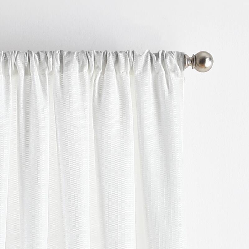 Martha Stewart Chenille Stitch Semi Sheer Rod Pocket Window Curtain - Panel Pair or Valance