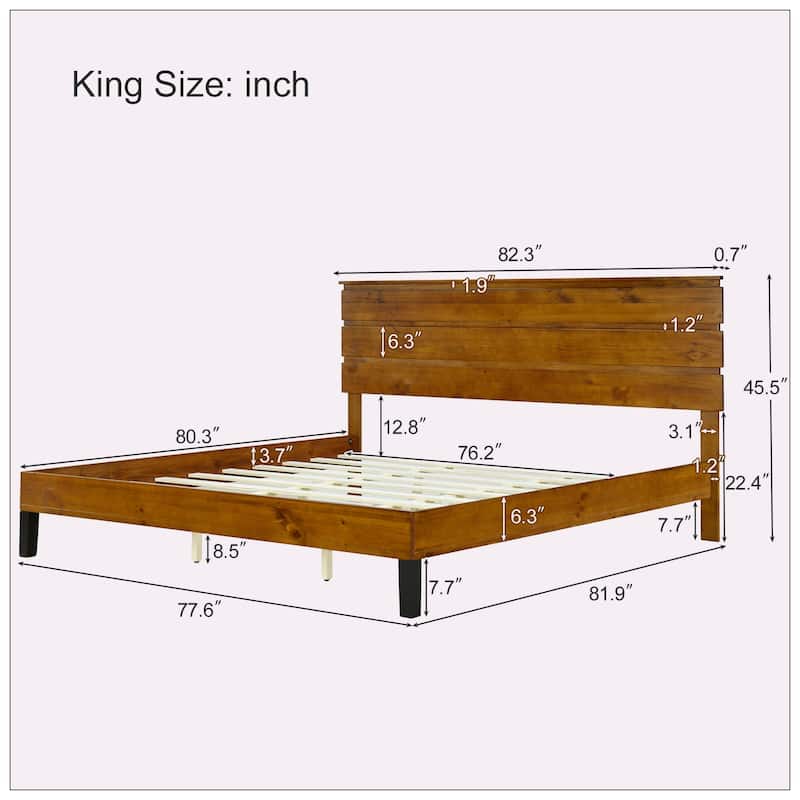 Mid-Century Modern Wood Bed