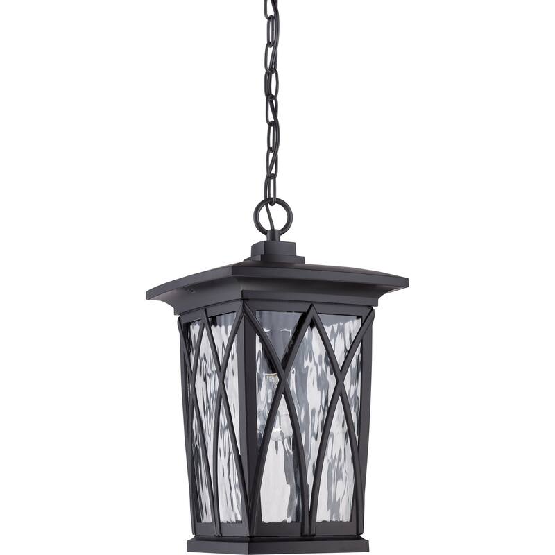 Grover 1-Light Outdoor Hanging Lantern in Mystic Black - Mystic Black
