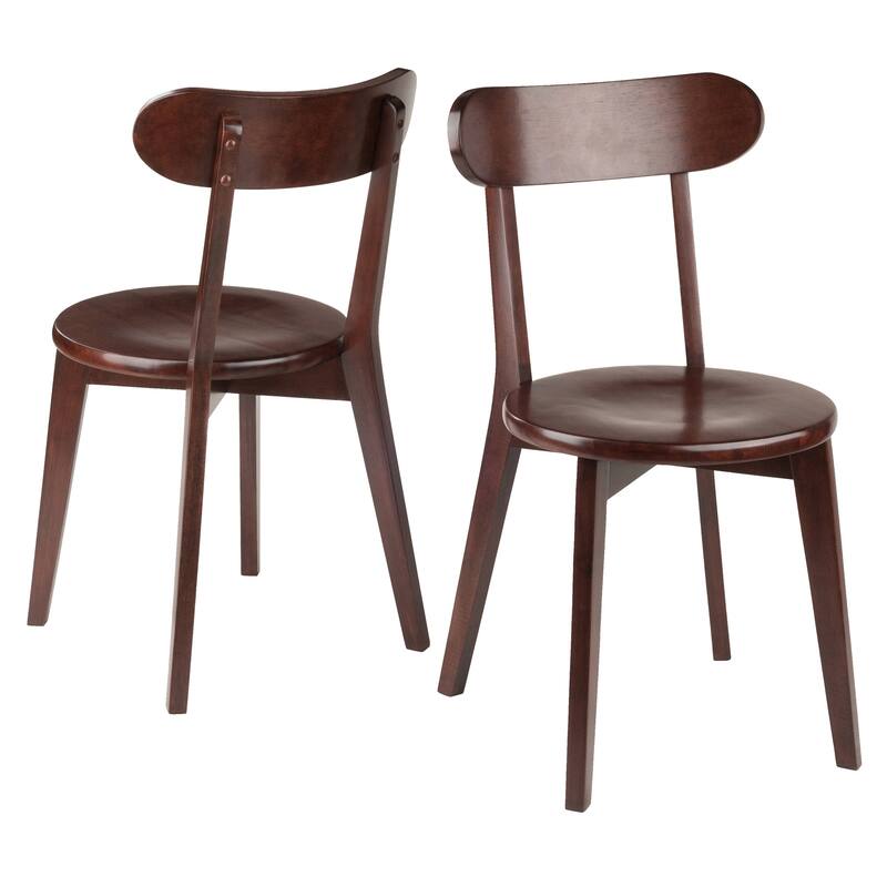 2-Pc H-Leg Chair Set, Walnut - 17.32 x 18.96 x 31.59 inches