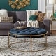 preview thumbnail 3 of 24, Perdita Gold Finish Velvet Round Tufted Ottoman by iNSPIRE Q Bold