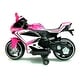 preview thumbnail 12 of 24, Electric Ride-On Motorcycle for Kids, LED Lights, Bluetooth, Training Wheels, 12V Pink