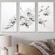 preview thumbnail 7 of 11, Designart "Black And White Orchid Tranquility II" Orchids Framed Art Set of 3 - Traditional Black Wall Art Set 3 Pieces 36 in. W x 28 in. H - 3 Panels - White