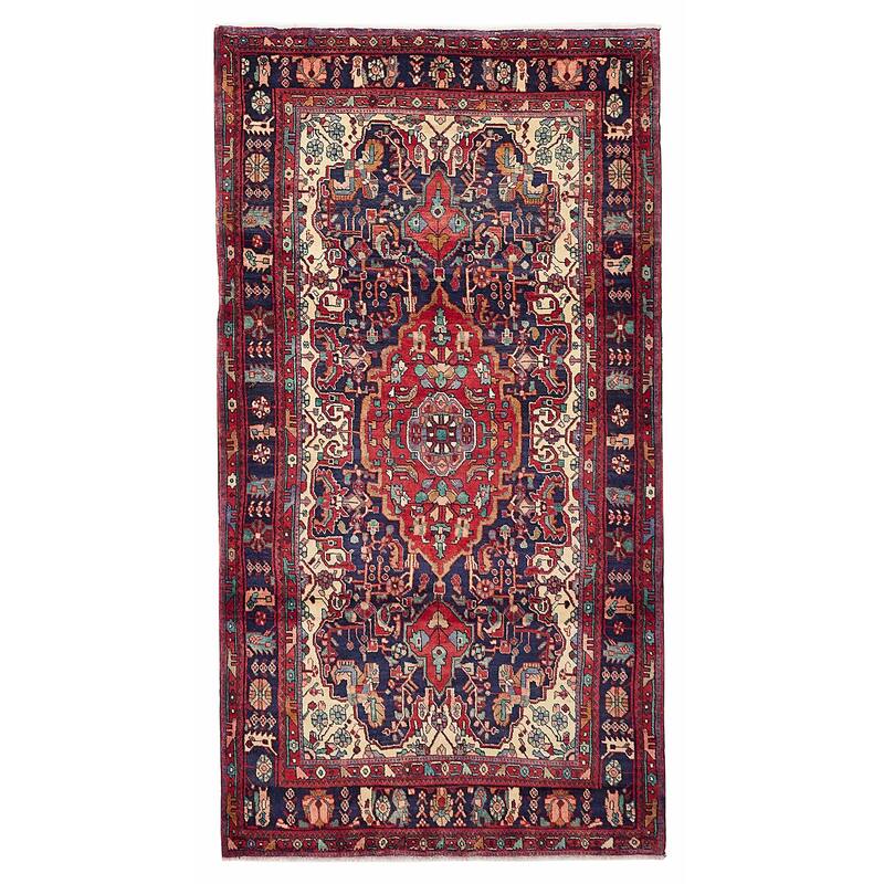 ECARPETGALLERY Hand-knotted Anatolian Vintage Dark Navy Wool Rug - 5'3 x 9'8
