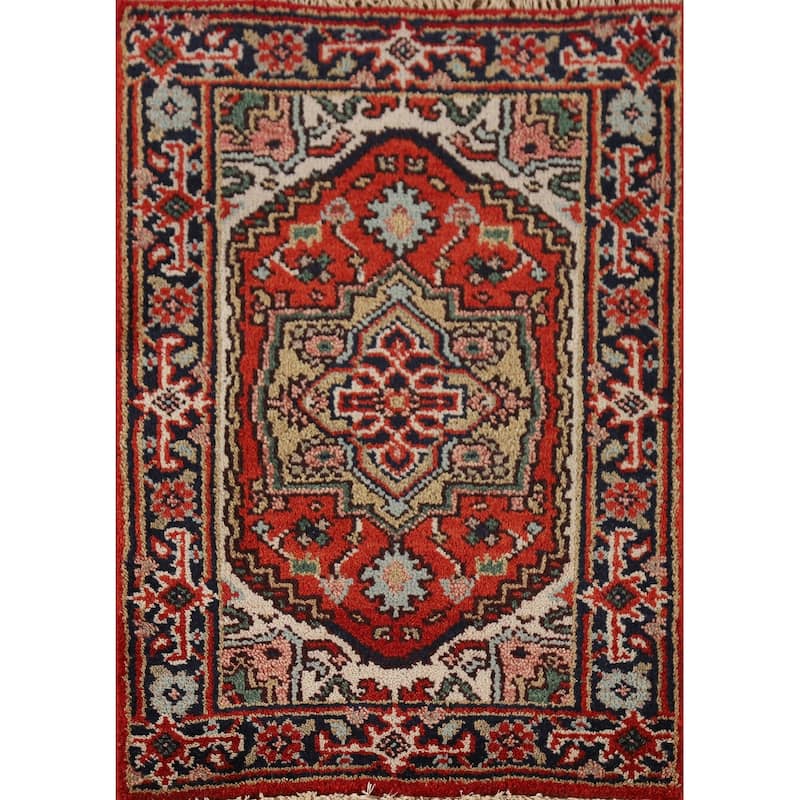 Heriz Serapi Indian Accent Rug Handmade Wool Carpet - 2'0" x 3'0"