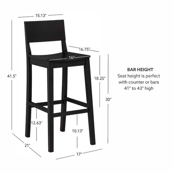 dimension image slide 2 of 4, Linon Dahlia Armless Barstool Set of 2