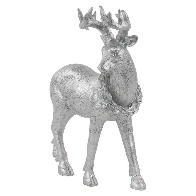 Elegant Christmas Reindeer Figure - 11.5" - Silver