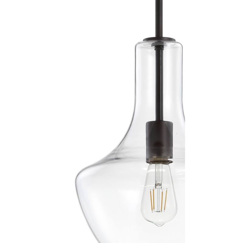 Bettina 1- Light Mid-Century Modern Iron/Glass LED Pendant, by JONATHAN Y