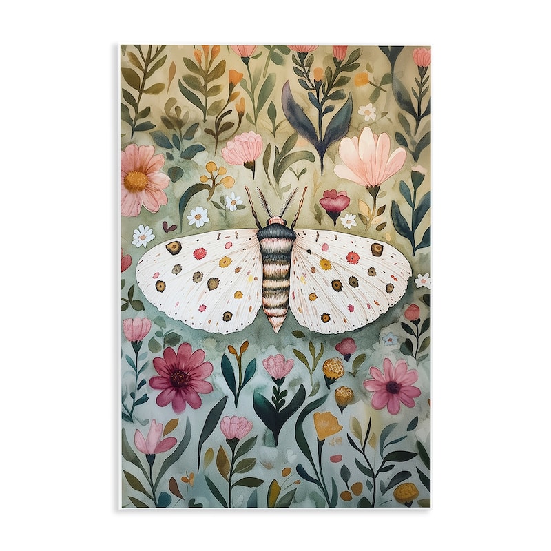 Stupell Flower Speckled Moth Wings Wall Plaque Art Design By The Dutch Lady - 13 x 19