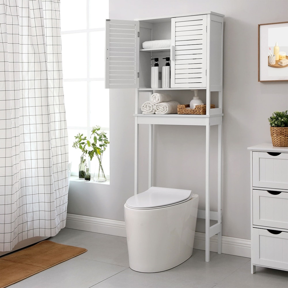 Spirich Home Bathroom Shelf Over The Toilet with 4 Cubbies, Bathroom Cabinet  Organizer Over Toilet, Space Saver Cabinet Storage - On Sale - Bed Bath &  Beyond - 31672997