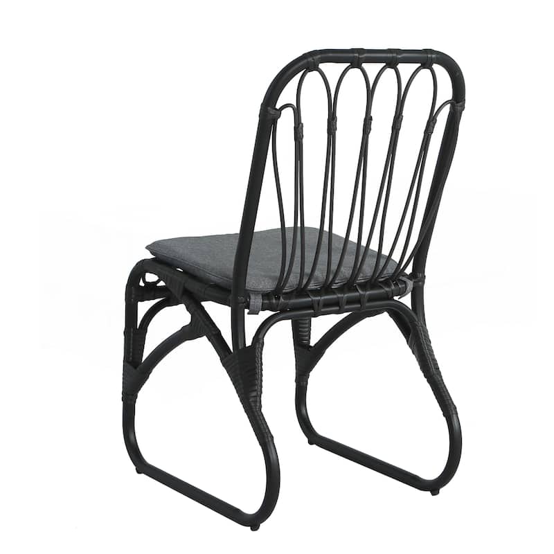 Outdoor PE Wicker Dining Chairs Set of 2