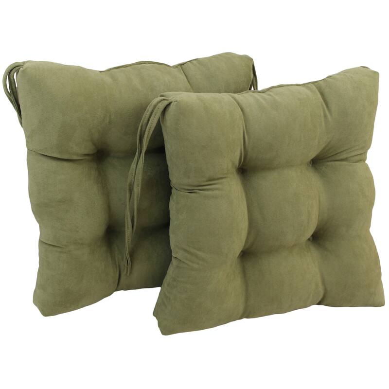16-inch Square Indoor Microsuede Chair Cushions (Set of 2, 4, or 6) - Set of 2 - Sage Green