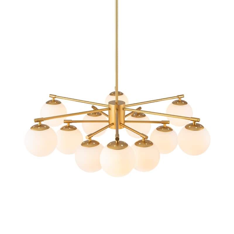 Mid-Century Tiered Milky Glass Globe Sputnik Bubble Ceiling Light