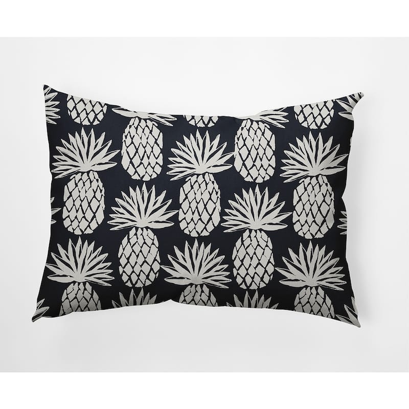 Pineapple Pattern Nautical Indoor/Outdoor Throw Pillow - Shark Blue - 14" x 20"
