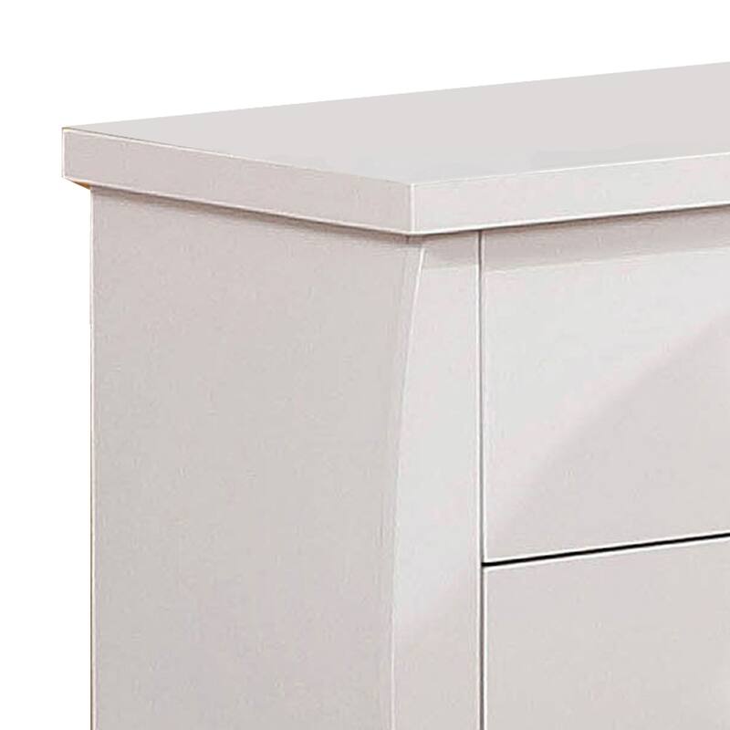 White 2 Drawer 19 in. W Nightstand with Sturdy Hardware and Ample Storage