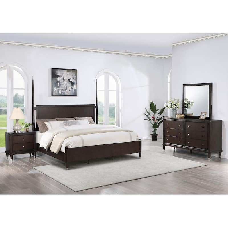 Niguel Brown 4-piece Poster Bedroom Set - Queen