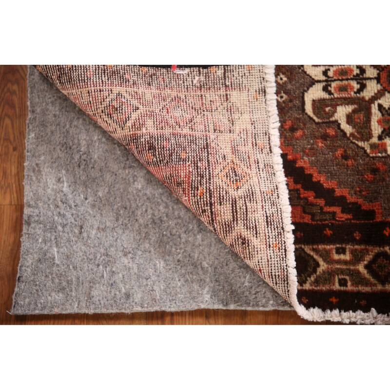 Tribal Geometric Hamedan Persian Vintage Area Rug Handmade Wool Carpet - 3'8"x 4'10"