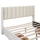 preview thumbnail 7 of 6, Full Size Upholstered Platform Bed with One Large Drawer in the Footboard and Drawer on Each Side