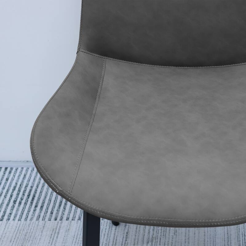 PU Leather Dining Chair with Metal Legs, Modern Upholstered Chair Set of 4 for Kitchen, Restaurant, Living, Meeting Room