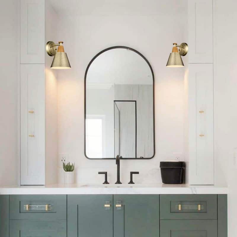 1 Light wall sconces brass gold wall lighting metal bathroom sconces