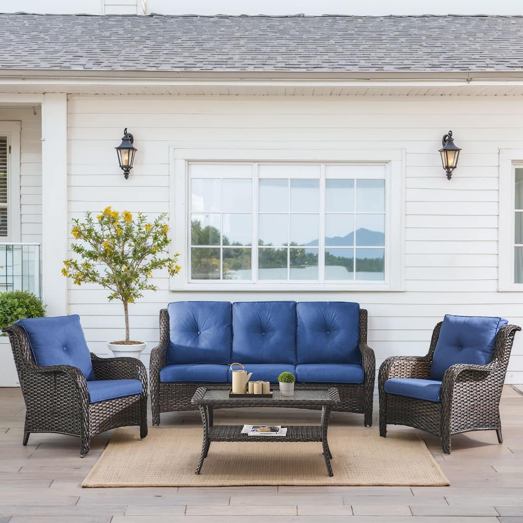 Outdoor Patio Chairs with Sofa Coffee Table