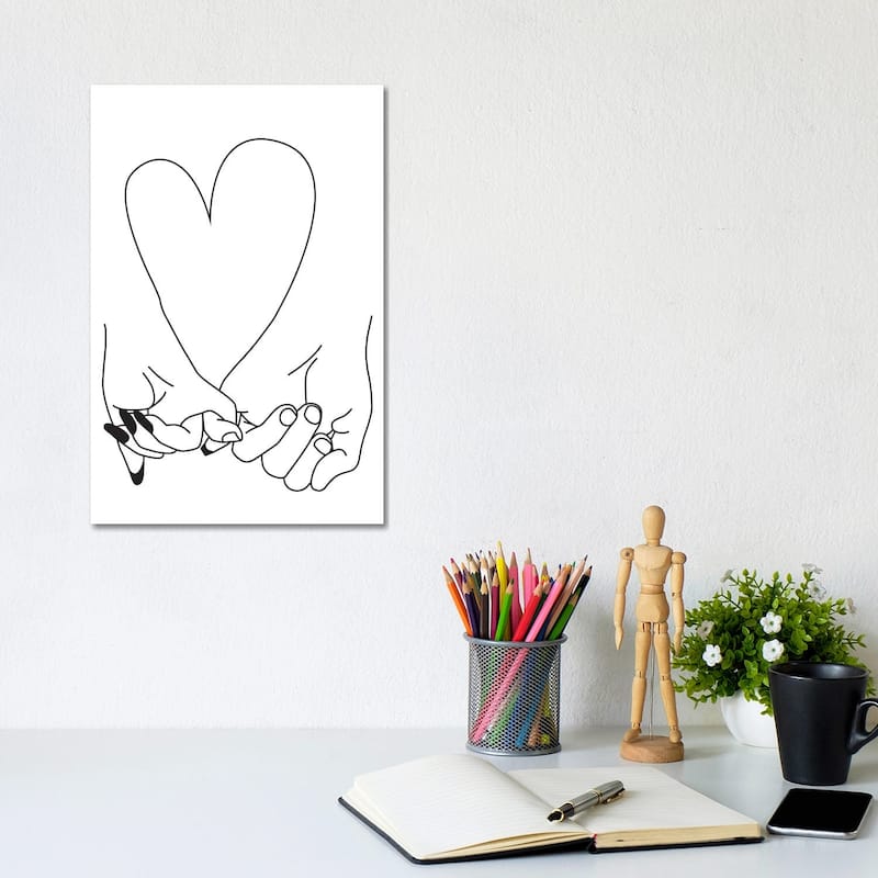 iCanvas "Pinky Promise, Him & Her" by Honeymoon Hotel Canvas Print - 12x8x0.75