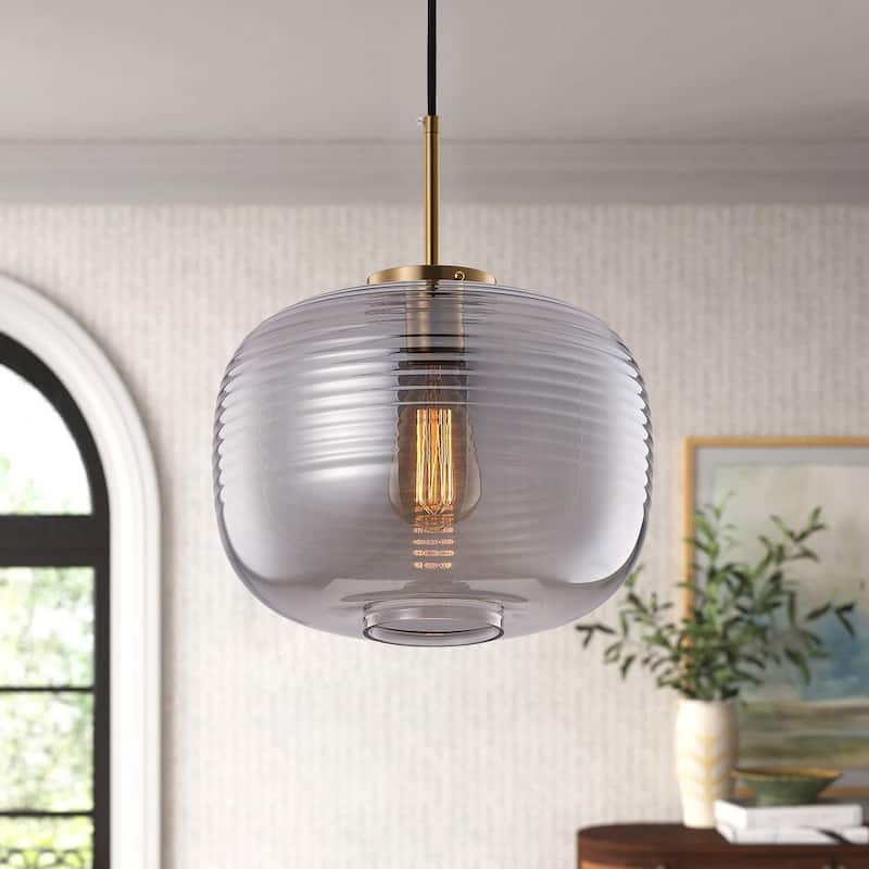 1-Light Wavy Design Pendant Lighting - 11.8"D×4.3"W×77.2"H(Adjustable)