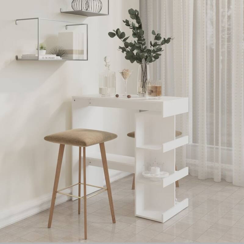 vidaXL Bar Table with Storage Rack 39.4"x19.7"x40" Engineered Wood - 39.4" x 19.7" x 40"