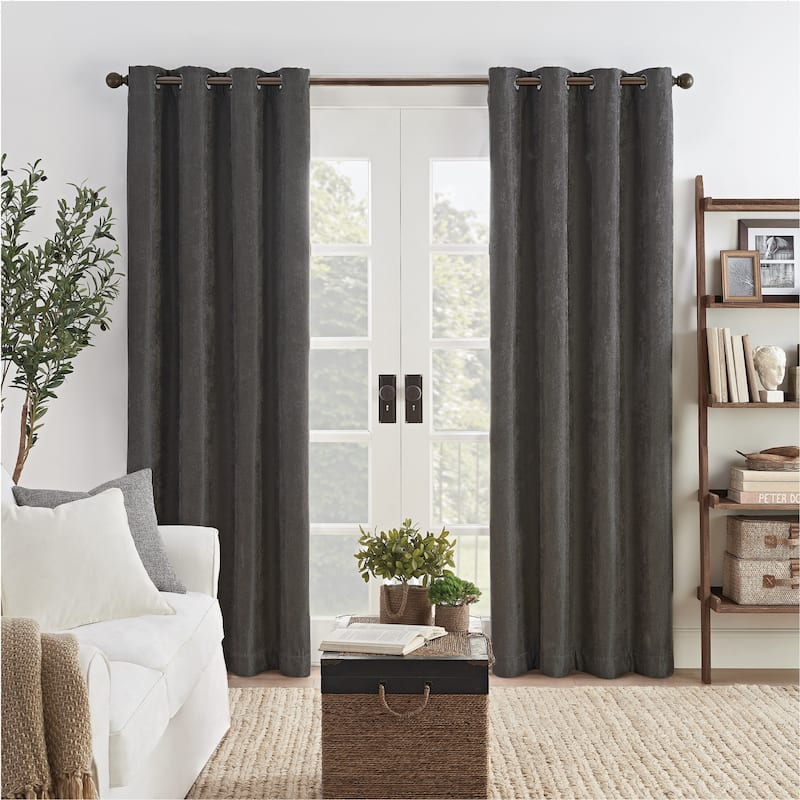 Eclipse Aura Draft Stopper Energy Saving 100% Blackout Grommet Top Curtain Panel