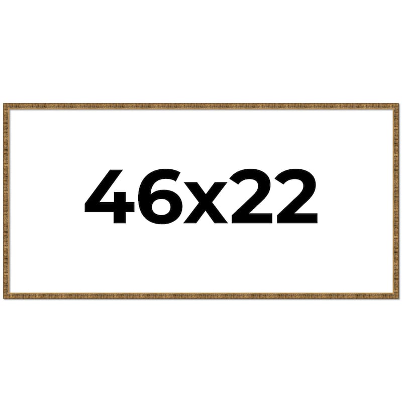 46x22 Frame Black Real Wood Picture Frame Kingsley Gold Distressed Photo Frame with UV Acrylic Foam Board Backing &